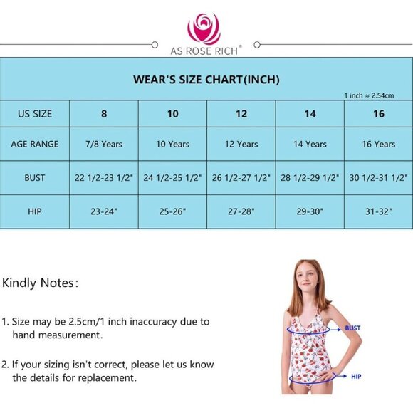 🔥3/$42 w FREE SHIPPING🔥 NWT Girls AS ROSE RICH Swimsuit UPF50+ - Picture 6 of 6